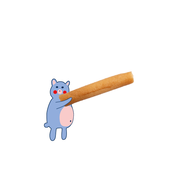 Een beer die een koekje als fluit gebruikt.